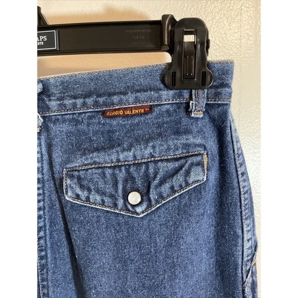 Sergio Valente Women’s 29 X 32 Jeans Vintage High Waist Straight Leg Blue Snap - Picture 5 of 8
